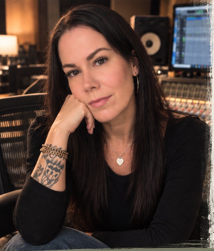 Elisabeth Weidner in a recording studio